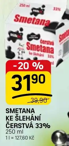 Flop Smetana ke šlehání čerstvá 33% nabídka