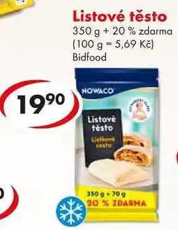 CBA Listové těsto, 350 g + 20 % zdarma nabídka