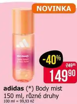 Teta Adidas Body mist 150 ml, různé druhy nabídka