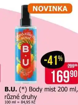 Teta B.U. Body mist 200 ml, různé druhy nabídka