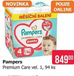 Teta Pampers Premium Care vel. 1, 94 ks nabídka