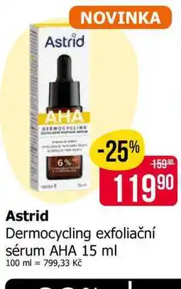 Teta Astrid Dermocycling exfoliační sérum AHA nabídka