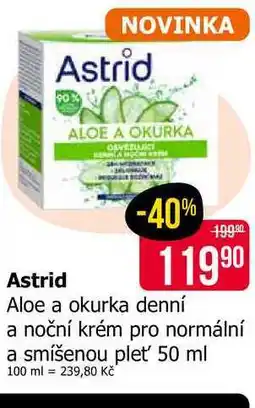 Teta Astrid Aloe a okurka denní a noční krém pro normální a smíšenou pleť nabídka
