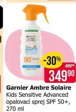 Teta Garnier Ambre Solaire Kids Sensitive Advanced opalovací sprej SPF 50+, 270 ml nabídka