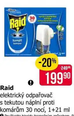 Teta Raid elektrický odpařovač s tekutou náplní proti komárům 30 nocí, 1+21 ml nabídka