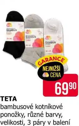 Teta TETA bambusové kotníkové ponožky, různé barvy, velikosti, 3 páry v balení nabídka