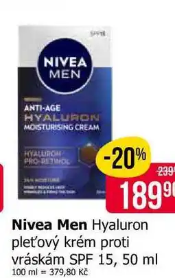 Teta Nivea Men Hyaluron pleťový krém proti vráskám SPF 15 nabídka