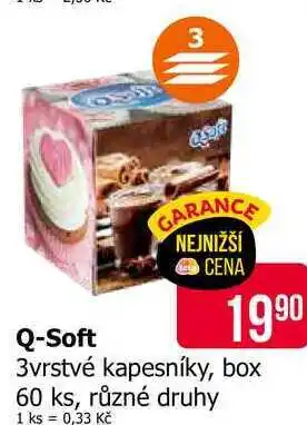 Teta Q-Soft 3vrstvé kapesníky, box 60 ks, různé druhy nabídka