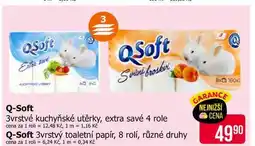 Teta QSoft 3vrstvé kuchyňské utěrky, extra savé 4 role nabídka