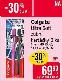 Teta Colgate Ultra Soft zubní kartáčky 2 ks nabídka