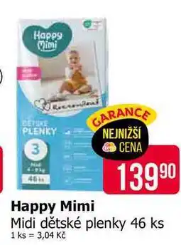 Teta Happy Mimi Midi dětské plenky 46 ks nabídka