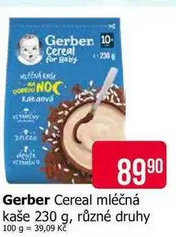Teta Gerber Cereal mléčná kaše 230 g, různé druhy nabídka
