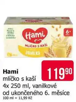 Teta Hami mlíčko s kaší 6+ 4x 250 ml, vanilkové od ukončeného 6. měsíce nabídka