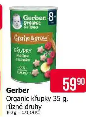 Teta Gerber Organic křupky 35 g, různé druhy nabídka