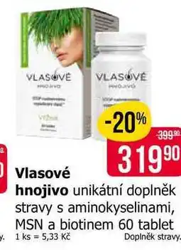 Teta Vlasové hnojivo unikátní doplněk stravy s aminokyselinami, MSN a biotinem 60 tablet nabídka