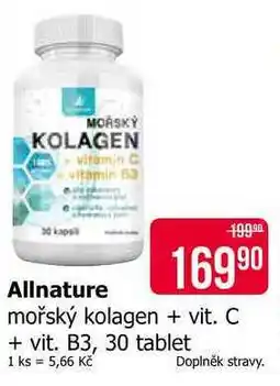 Teta Allnature mořský kolagen + vit. C + vit. B3, 30 tablet nabídka