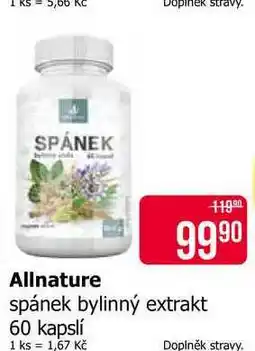 Teta Allnature spánek bylinný extrakt 60 kapslí nabídka