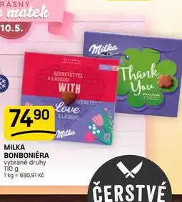 Flop MILKA BONBONIÉRA vybrané druhy nabídka