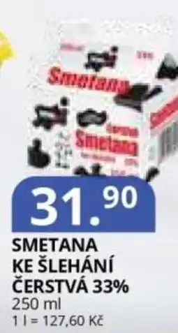 Potraviny CZ Smetana ke šlehání čerstvá 33% nabídka