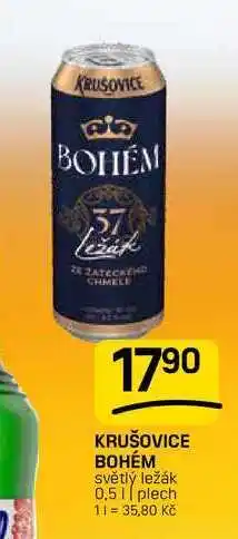 Flop KRUŠOVICE BOHÉM světlý ležák 0,51 plech nabídka