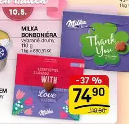 Flop MILKA BONBONIÉRA vybrané druhy nabídka