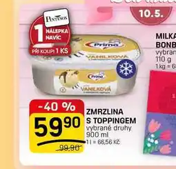 Flop ZMRZLINA S TOPPINGEM vybrané druhy nabídka
