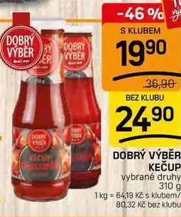 Flop DOBRÝ VÝBĚR KEČUP vybrané druhy nabídka