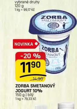 Flop ZORBA SMETANOVÝ JOGURT 10% 150 g | bílý nabídka