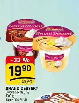 Flop GRAND DESSERT vybrané druhy nabídka