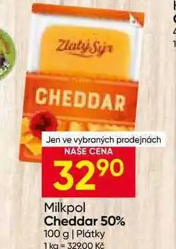 Hruška Zlatý Sýr Cheddar 50% 100 g Plátky nabídka