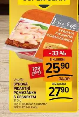 Flop SÝROVÁ PIKANTNÍ POMAZÁNKA S ČESNEKEM nabídka