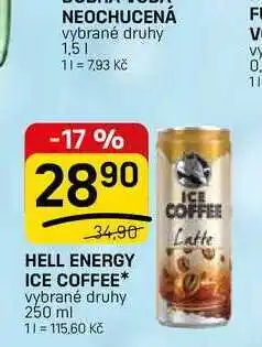 Flop HELL ENERGY ICE COFFEE Latte ICE COFFEE* vybrané druhy nabídka
