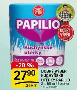 Flop KUCHYŇSKÉ UTĚRKY PAPILIO 2 x 50 m | 3vrstvé nabídka