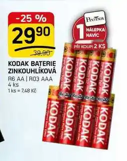 Flop KODAK BATERIE ZINKOUHLÍKOVÁ R6 AA | R03 AAA 4 ks nabídka