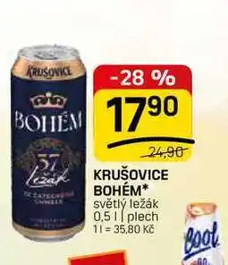 Flop KRUŠOVICE BOHÉM* světlý ležák 0,5l, plech nabídka