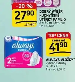 Flop ALWAYS VLOŽKY* vybrané druhy 6-20 ks nabídka