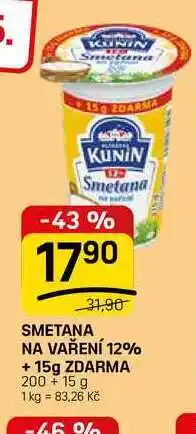 Flop SMETANA NA VAŘENÍ 12% + 15g nabídka