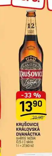 Flop KRUŠOVICE KRÁLOVSKÁ DVANÁCTKA světlý ležák nabídka