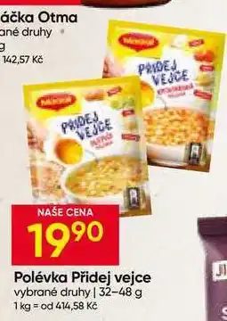 Hruška Maggi Polévka Přidej vejce vybrané druhy nabídka