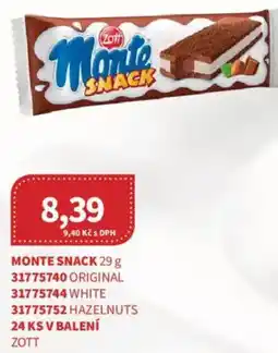 Kubík potraviny Monte snack nabídka