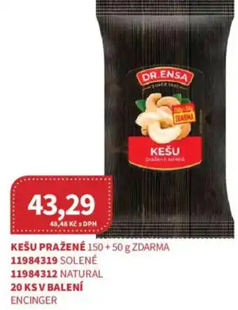Kubík potraviny DR.ENSA Kešu pražené nabídka