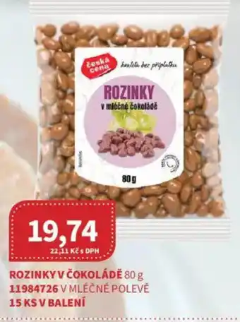 Kubík potraviny Rozinky v čokoládě nabídka