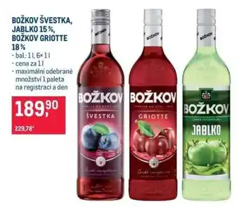 BOŽKOV ŠVESTKA, JABLKO 15 %, BOŽKOV GRIOTTE 18 %