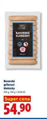Lidl Bavorské grilovací klobásky nabídka