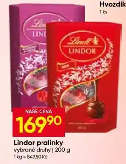 Hruška Lindor pralinky nabídka