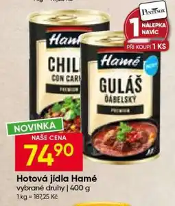 Hruška Hotová jídla Hamé nabídka