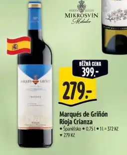 Albert Marqués de Griñón Rioja Crianza nabídka