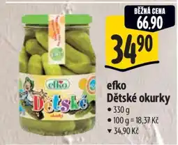 Albert Efko Dětské okurky nabídka