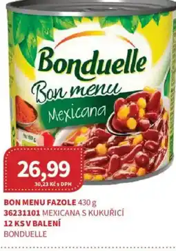 Kubík potraviny Bonduelle Bon menu fazole nabídka