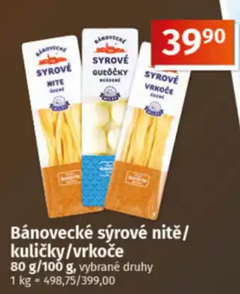 COOP TIP Bánovecké sýrové nitě/ kuličky/vrkoče nabídka